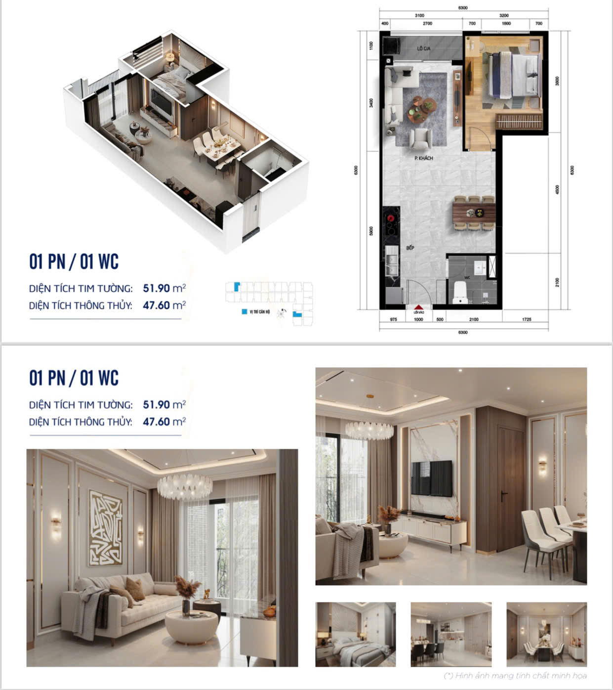 Thiết kế căn hộ Symlife 1 phòng ngủ