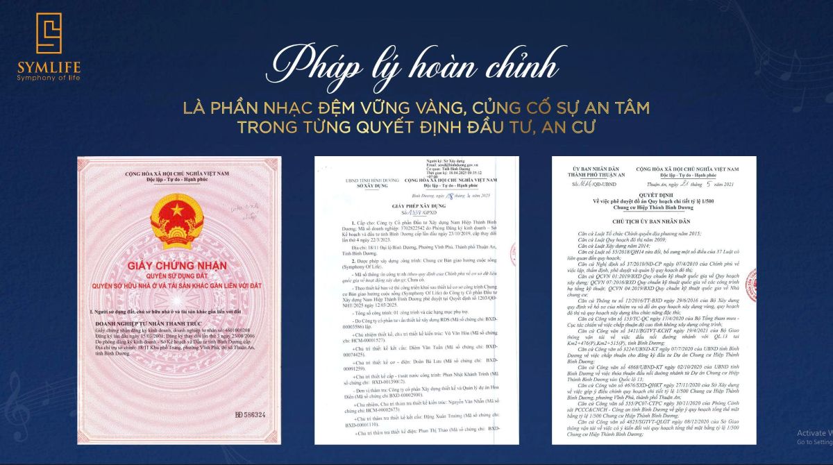 Pháp lý dự án Symlife